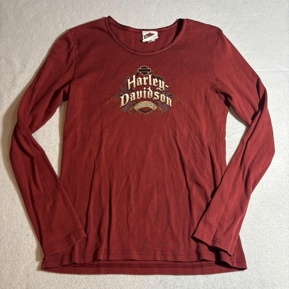 Harley Davidson Shirt Womens Medium Long Sleeve El Cajon California Biker USA